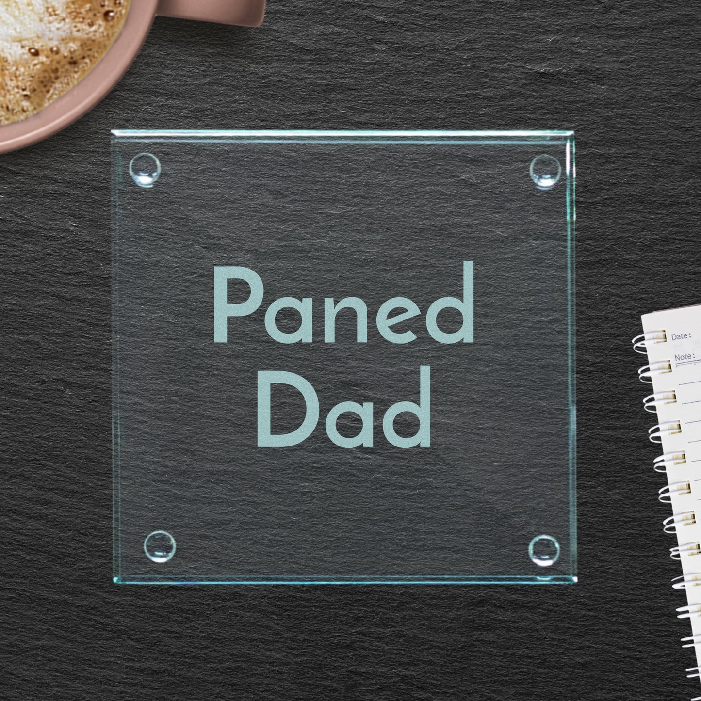 Paned Dad (Dad's Cuppa) Glass Coaster