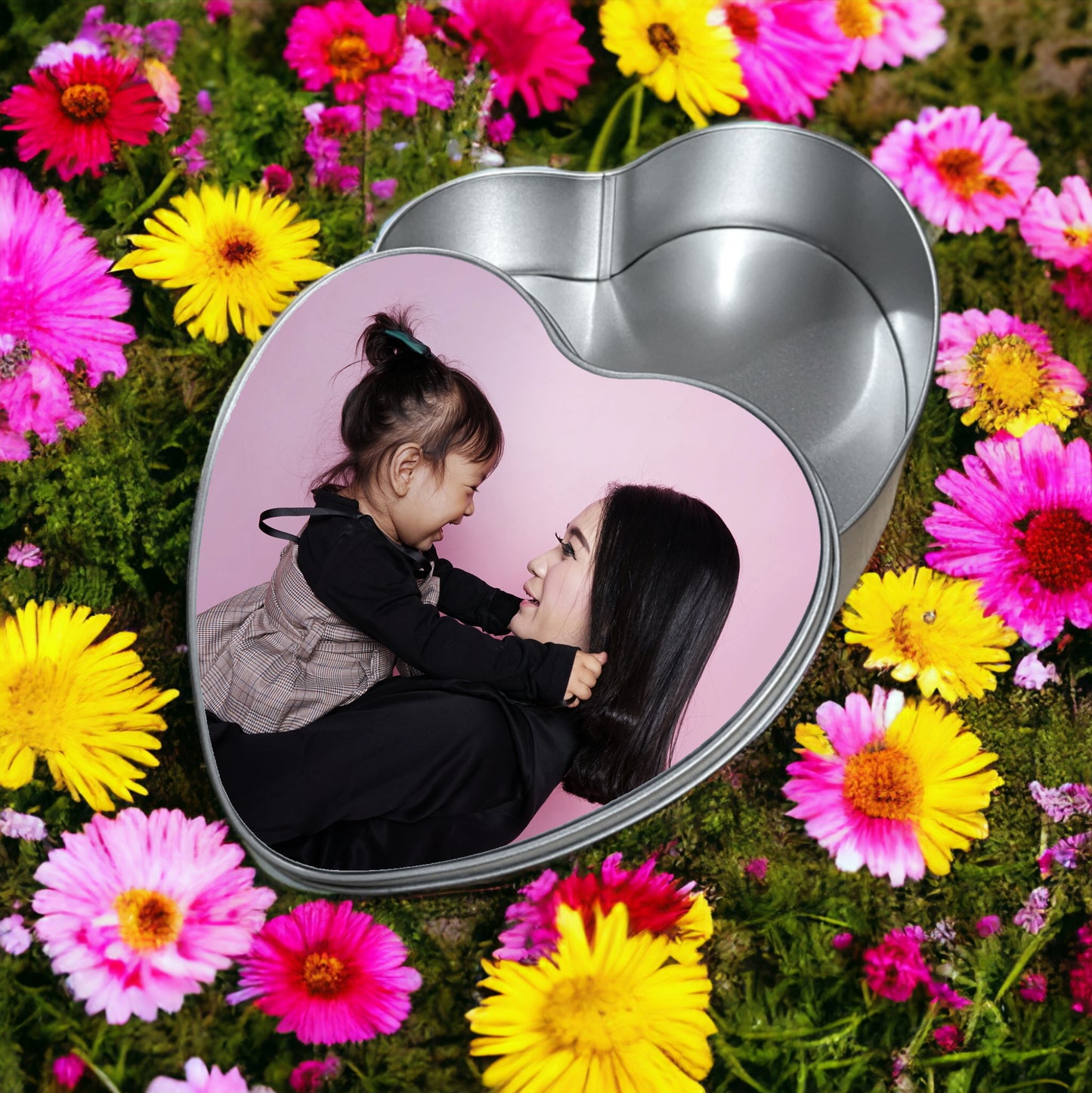 Personalised Heart-Shaped Metal Tin - Photo Upload