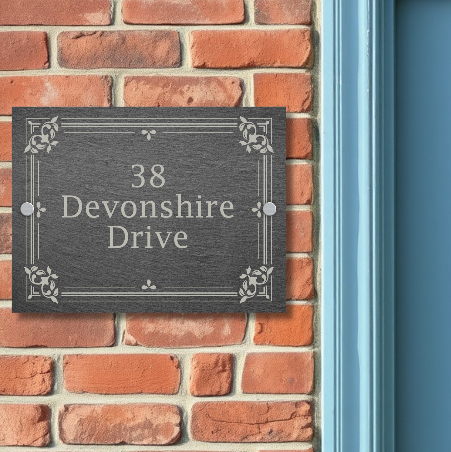 Elegant Bordered Rectangle House Sign