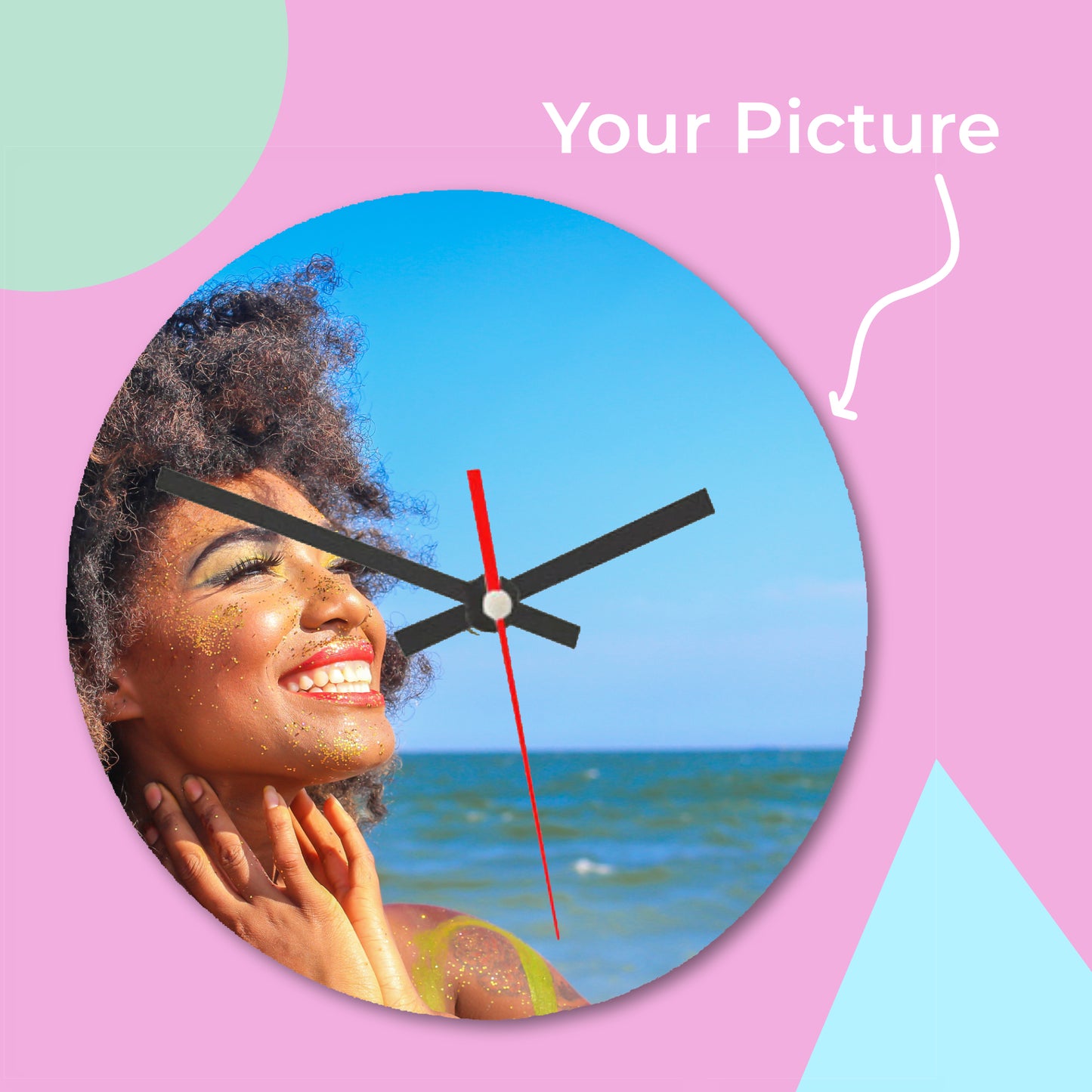Personalised Glass Photo Wall Clock - Upload