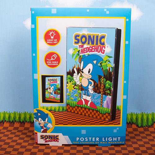 Poster light featuring Sonic The Hedgehog in its themed packaging box