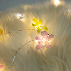product shot of care bear string light illuminated