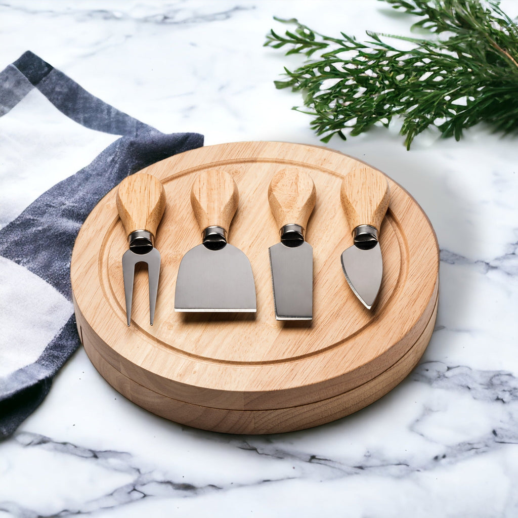 Personalised Cheeseboard and Utensils set - Custom Text