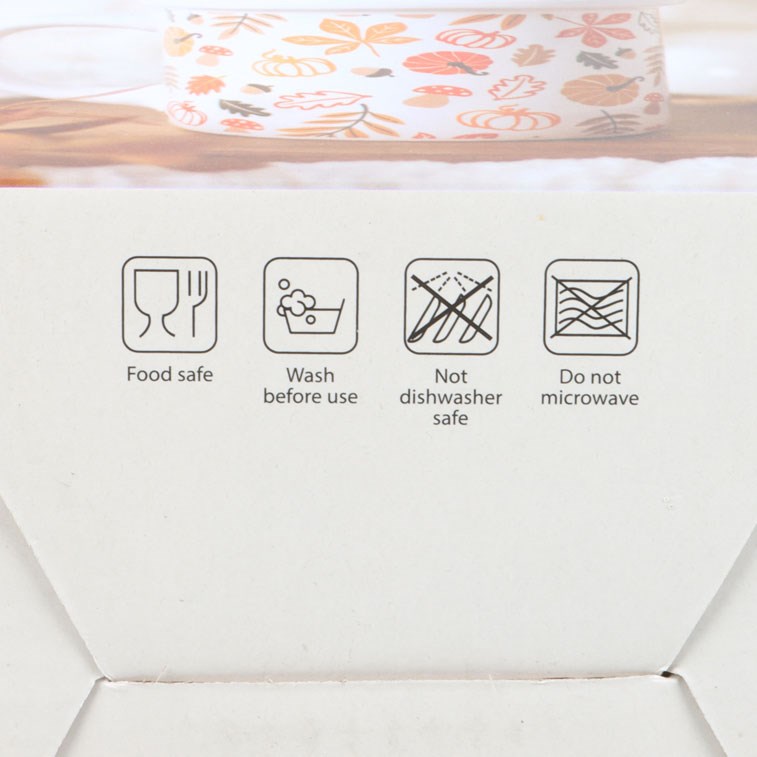 Product packaging with care instructions