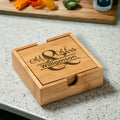 Bamboo Coaster Set - Mr & Mrs