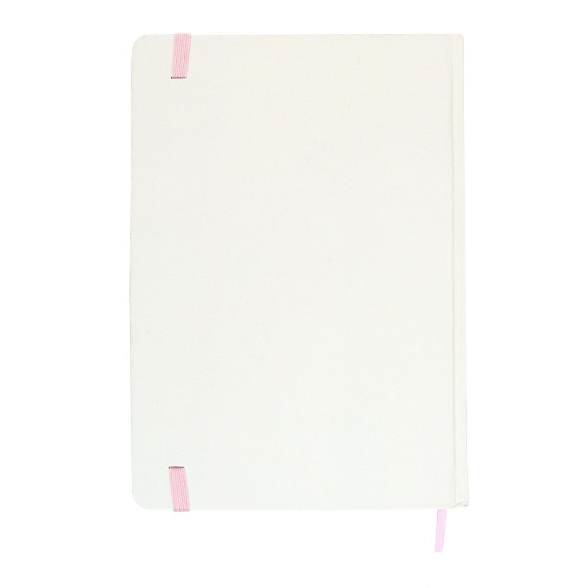 cream notebook with pink accents on a white background