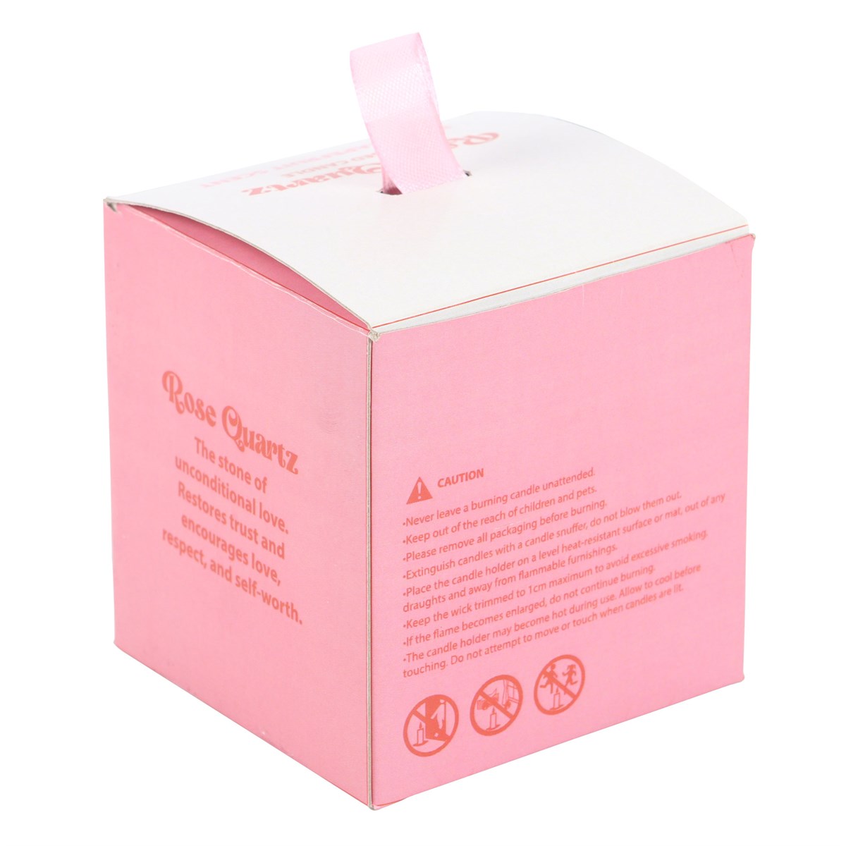 Pink candle gift  box on a white background