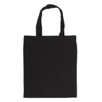 back of Black tote bag on a white background
