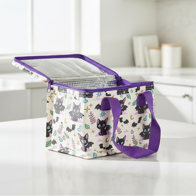 Cute and Creepy Cat Print Lunch Bag
