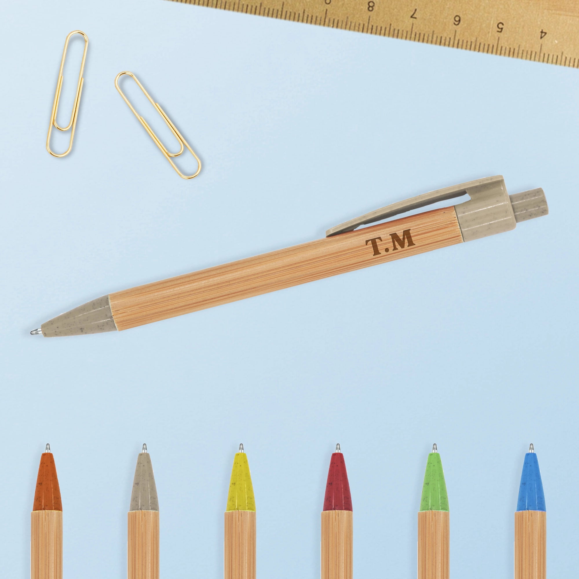 Engraved Bamboo Pen - Initials