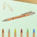 Engraved Bamboo Pen - Teacher's Apple