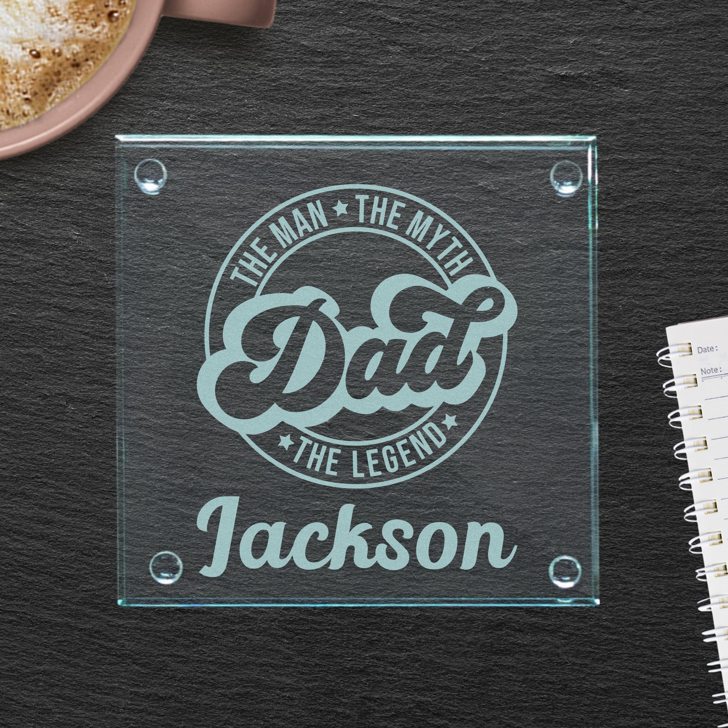 Dad, The Man, The Myth, The Legend Glass Coaster