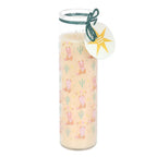 Glass Tube Candle with cowboy boot and cactus pattern on a white background