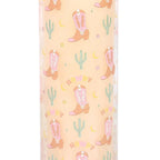 Glass tube candle with cowboy print