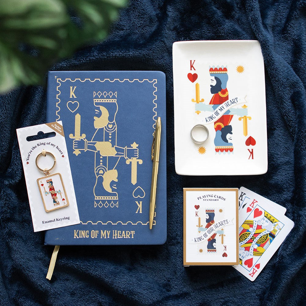 the rest of the king of my heart range including notebook and playing cards