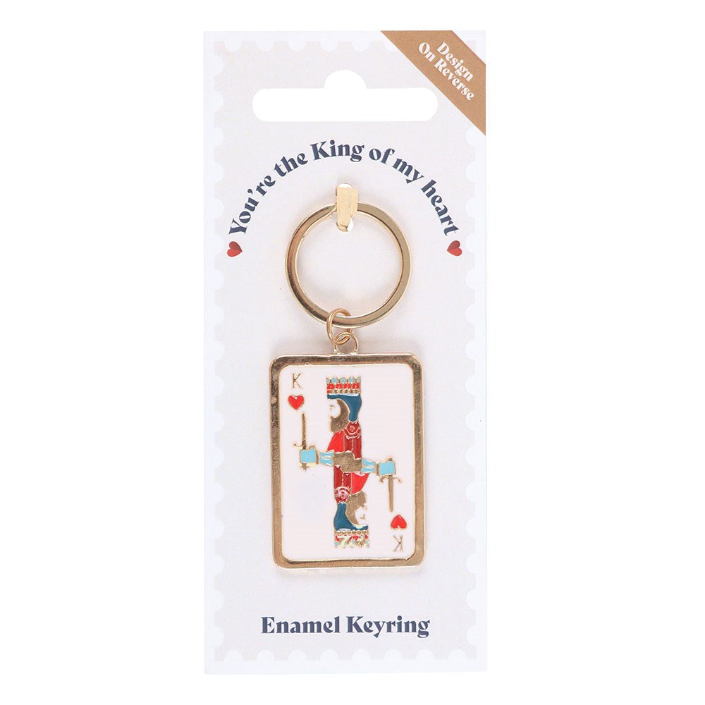 Keychain with 'You're the King of my heart' text on packaging