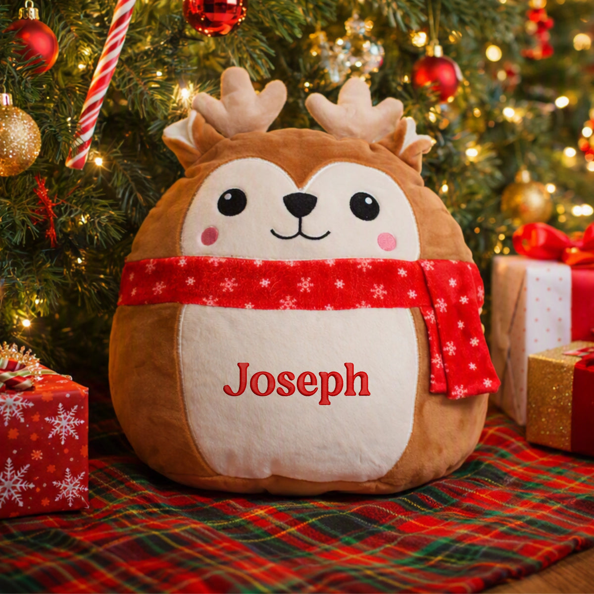 Personalised Embroidered Reindeer Squidgy's by Mumbles