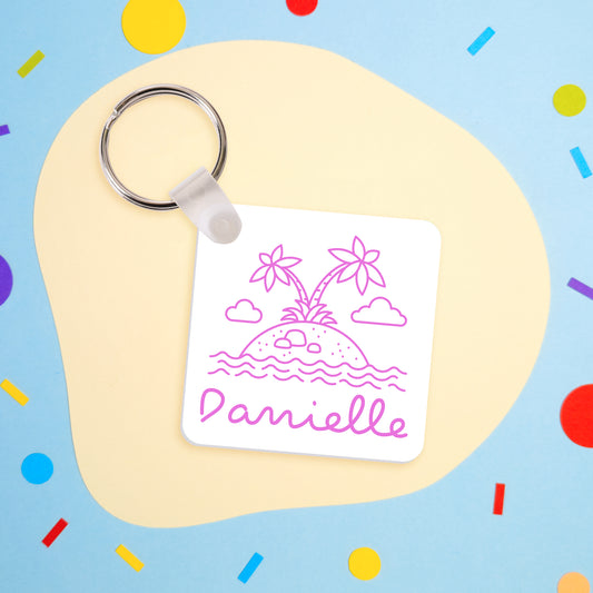 Island Vibes Pink Keyring