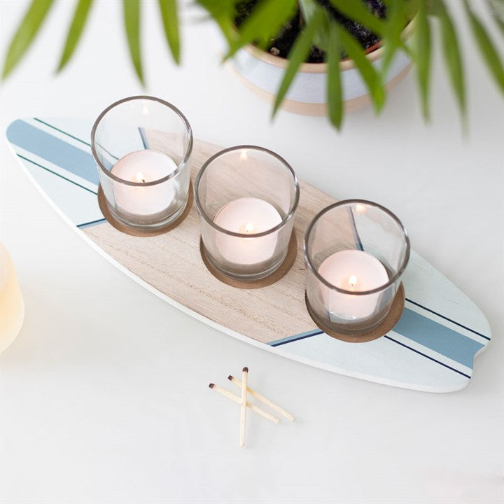surf board shaped tealight holder