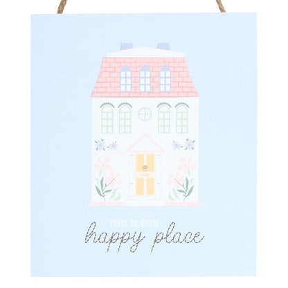 This Is Our Happy Place Pastel House Hanging Sign