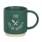 Green mug with 'The Age of Spades' text and logo on a white background