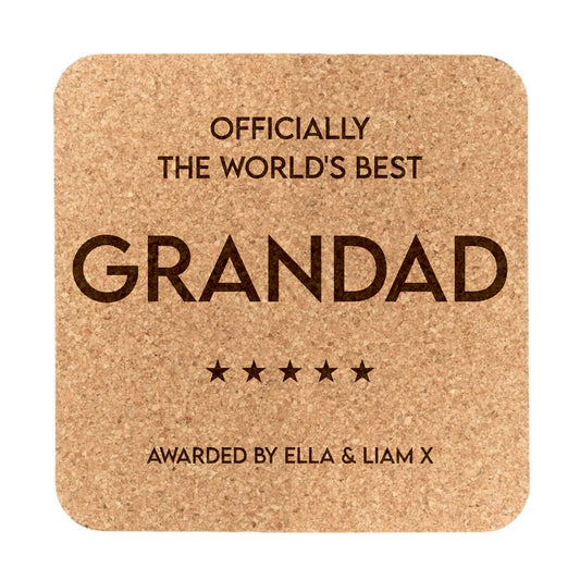 Personalised World's Best Male 5 Star Cork Coaster