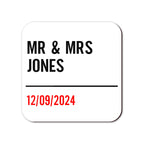 Personalised Street Sign Couple Coaster
