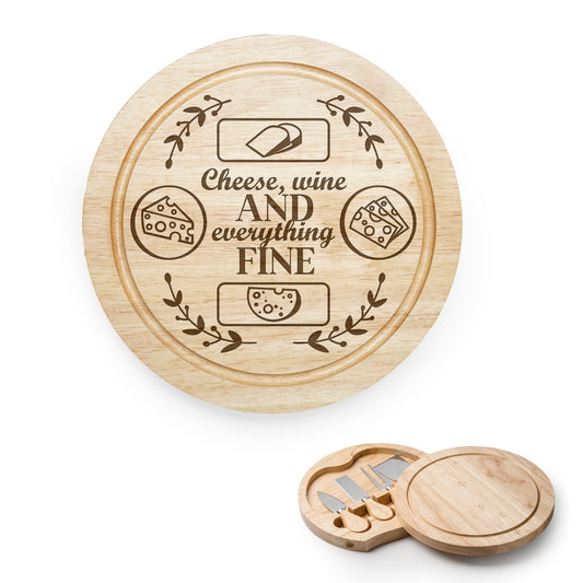 Cheese, Wine & Everything's Fine Cheeseboard with utensils set