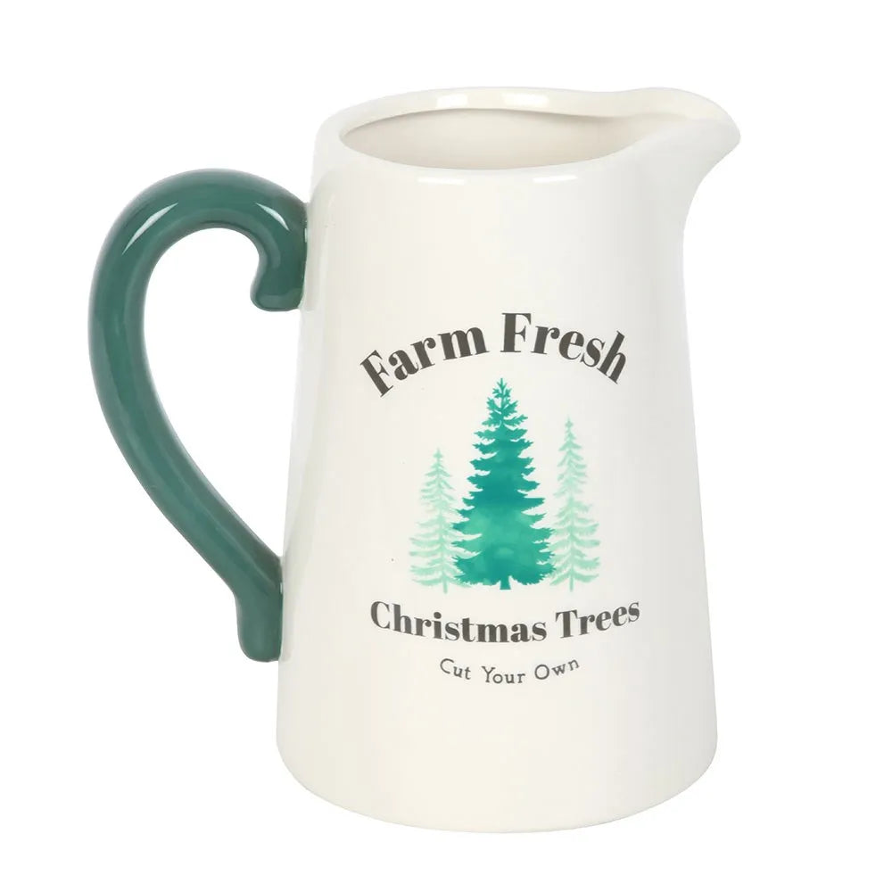 Farm Fresh Christmas Trees Ceramic Flower Jug