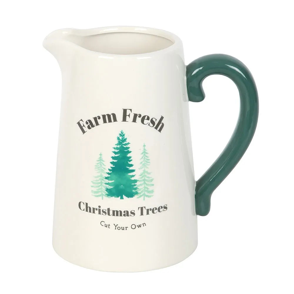 Farm Fresh Christmas Trees Ceramic Flower Jug