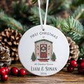 First Christmas Front Door Personalised Hanging Decoration