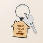 Engraved house shaped keyring - Home Sweet Home
