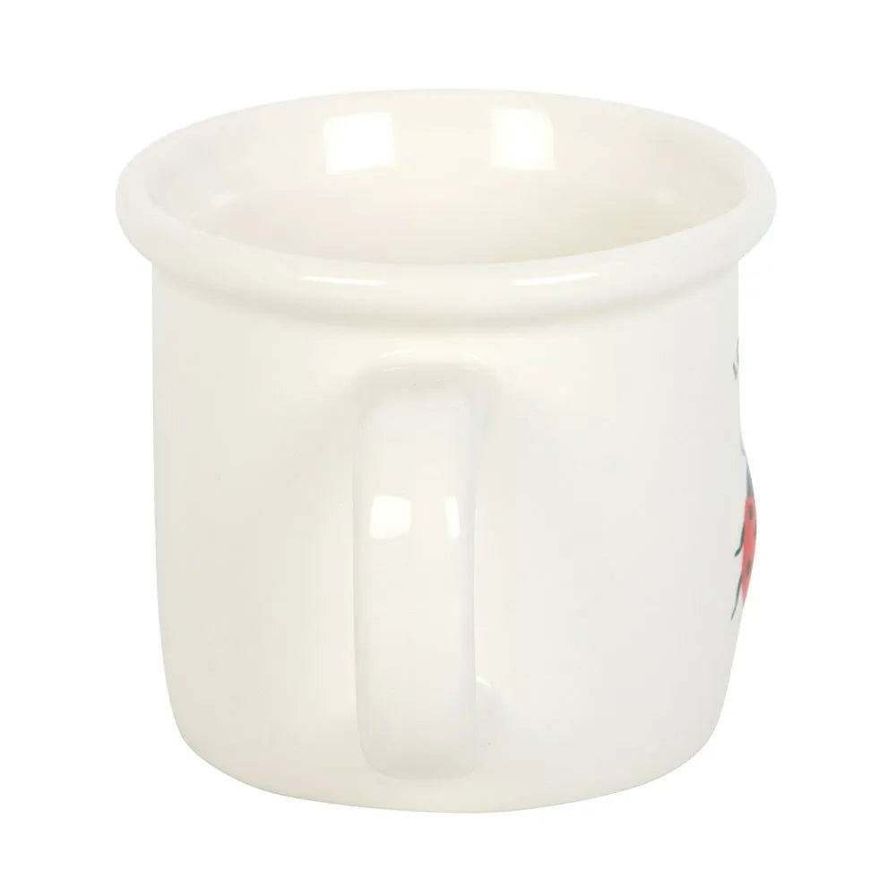 White ceramic mug on a white background