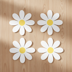 set of 4 daisy shaped coasters