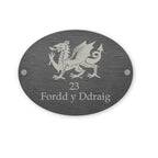Welsh Dragon Slate House Sign