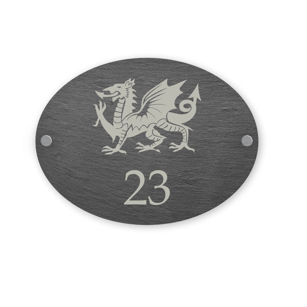 Welsh Dragon Slate House Sign