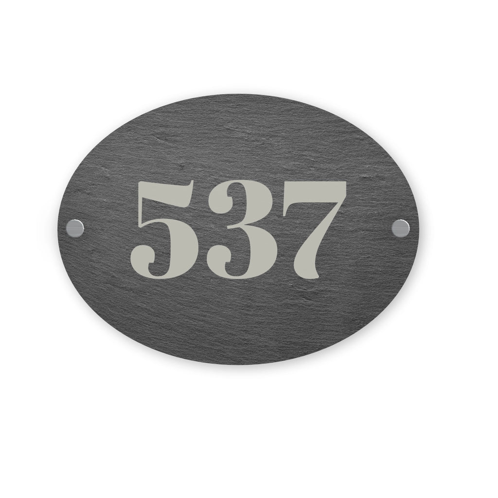 oval slate house sign