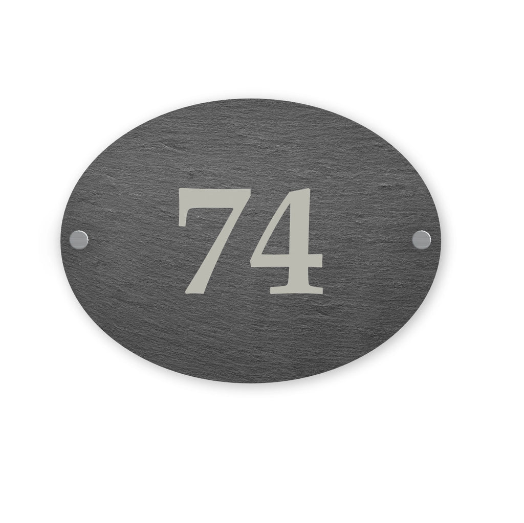 Oval slate house sign