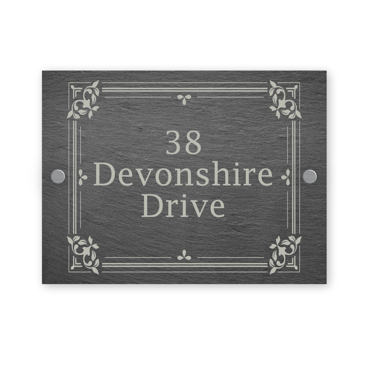 Elegant Bordered Rectangle House Sign