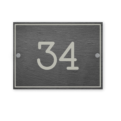 Slate house number sign with number 