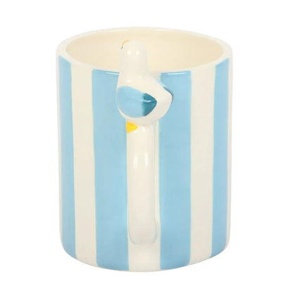 Striped Mug with Seagull