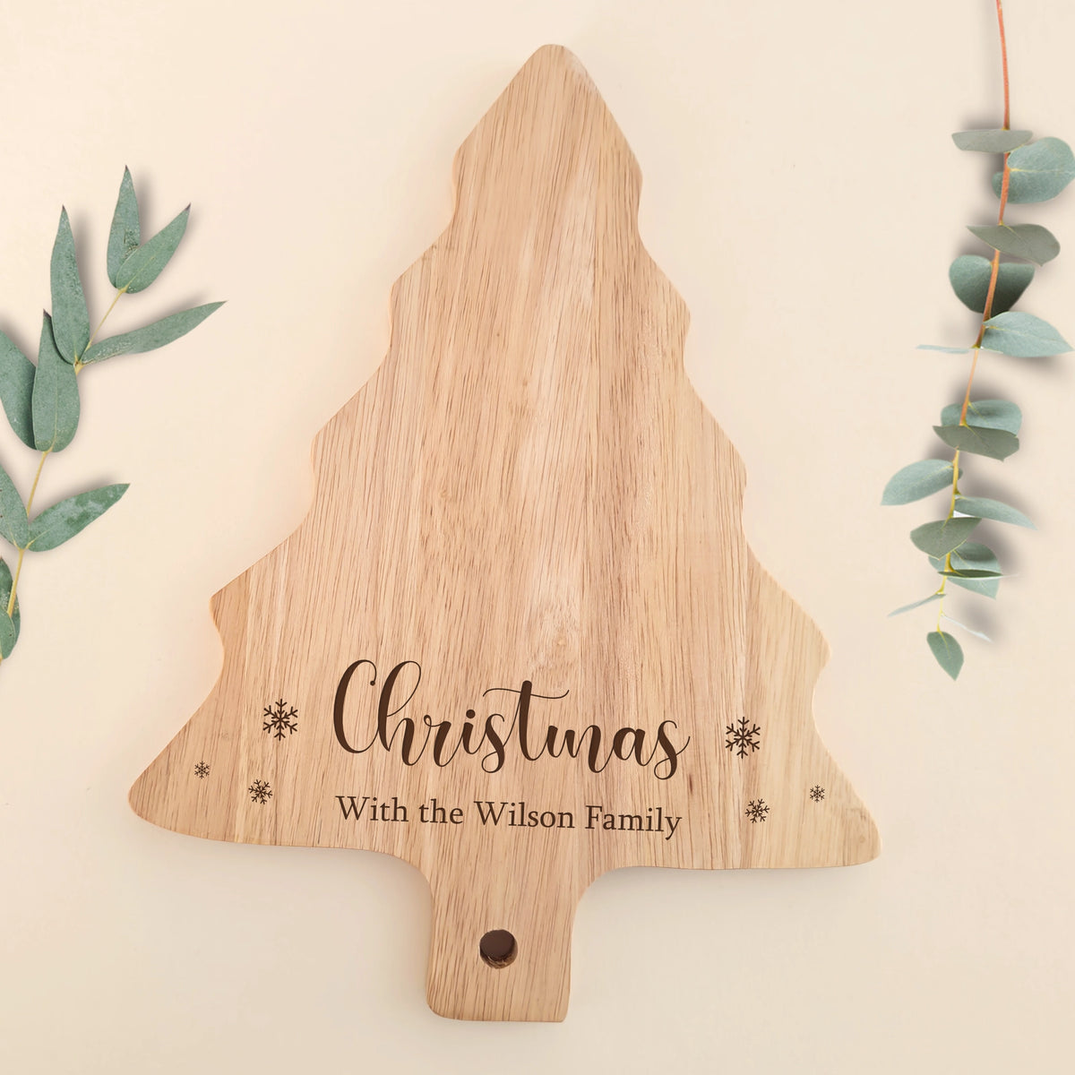 Personalised Tree Shaped Serving Board - Christmas Family
