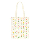 Tote bag with floral pattern on a white background