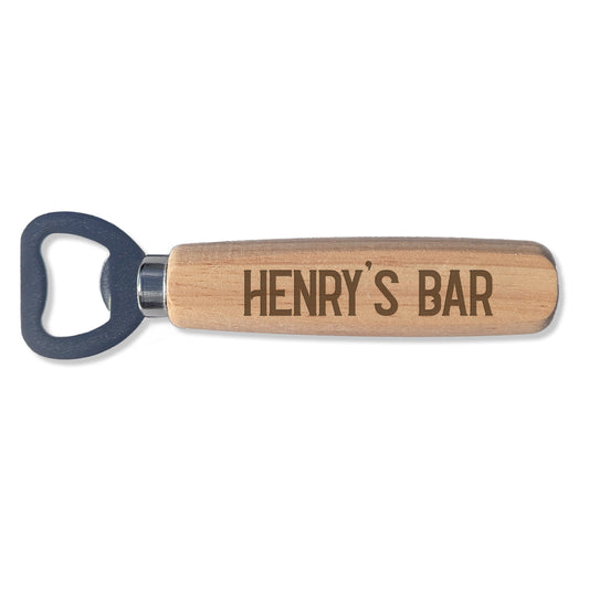 Wooden Bottle Opener - Name's Bar