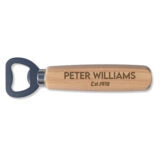 Wooden Bottle Opener - Name & Year